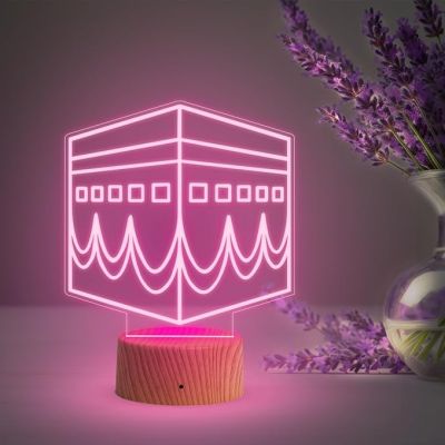 3D Illusion Makka Madina Islamic Night Lamp with Multicolored Light Gift for Eid Mubarak, Muslim Wedding, Gift for Muslim Friend Blessing & Home Decor