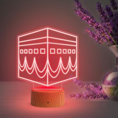 3D Illusion Makka Madina Islamic Night Lamp with Multicolored Light Gift for Eid Mubarak, Muslim Wedding, Gift for Muslim Friend Blessing & Home Decor