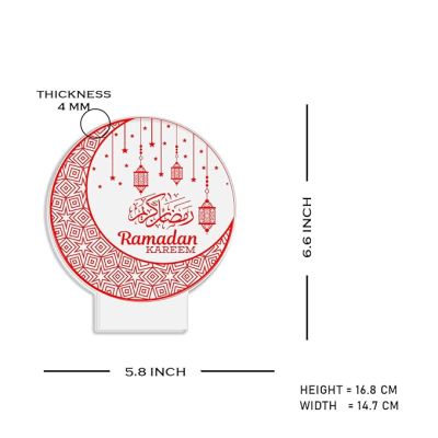 3D Illusion Ramadan Kareem Islamic Night Lamp with Warm White Light Gift for Eid Mubarak, Muslim Wedding, Gift for Muslim Friend Blessing & Home Decor