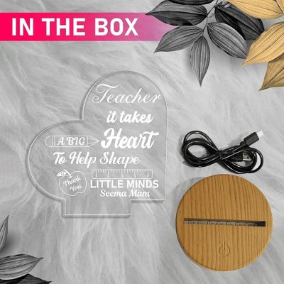 Teacher Night Lamp with Warm White Light Customized with Name Thankyou Gift for Teacher Teacher Appreciation Gift