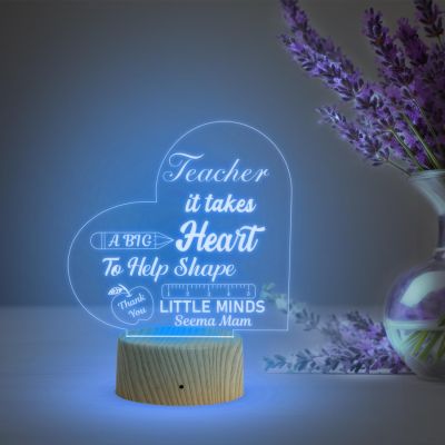 Teacher Night Lamp with Multicolored Light Customized with Name Thankyou Gift for Teacher Teacher Appreciation Gift