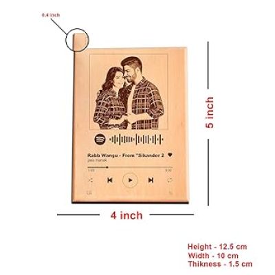 Spotify Music Couple Wooden Plaque Customized Photo & Song Gift for Husband, Wife, Boys, Girls or Friends