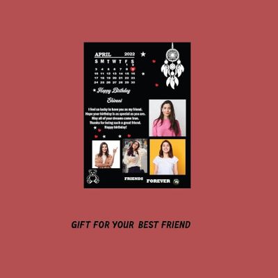 Happy Birthday Collage Photo Frame Customized With Photo, Name, Date & Quotes Birthday Gifts For Friend, Sister, Girlfriend, Wife