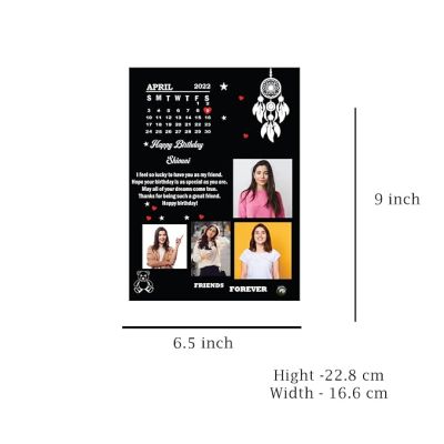 Happy Birthday Collage Photo Frame Customized With Photo, Name, Date & Quotes Birthday Gifts For Friend, Sister, Girlfriend, Wife