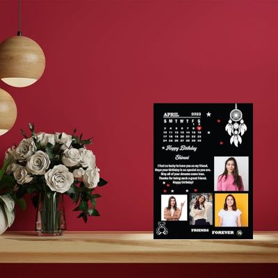 Happy Birthday Collage Photo Frame Customized With Photo, Name, Date & Quotes Birthday Gifts For Friend, Sister, Girlfriend, Wife