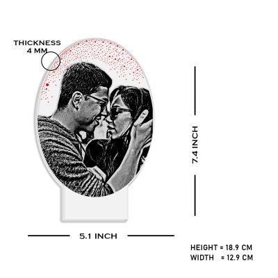 Couple Photo Night Lamp with Warm White Light Anniversary Gift for Wife & Husband, Gift for Birthday, Wedding, Couple Room Decor Lamp