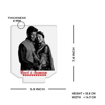 Couple Photo Night Lamp with Multicolored Light Customized Photo & Name Gift for Wife & Husband, Gift for Birthday, Wedding, Anniversary, Engagement