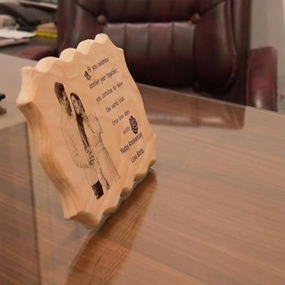 Happy Anniversary Engraved Wooden Plaque Customized Photo & Messages Anniversary Gifts for Husband, Wife