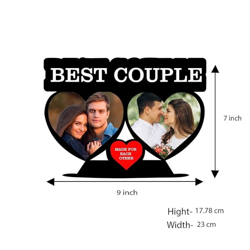 Best Couple Cutout Wooden Photo Frame Customized with Photo Birthday Gift for Husband, Wife Gift for Anniversary,Valentines Day Karwa Chauth