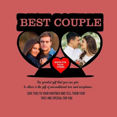 Best Couple Cutout Wooden Photo Frame Customized with Photo Birthday Gift for Husband, Wife Gift for Anniversary,Valentines Day Karwa Chauth