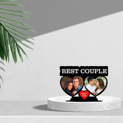 Best Couple Cutout Wooden Photo Frame Customized with Photo Birthday Gift for Husband, Wife Gift for Anniversary,Valentines Day Karwa Chauth