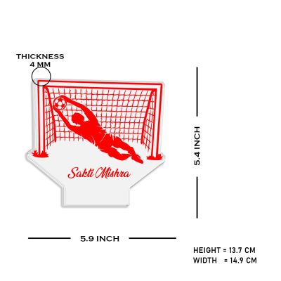 Soccer Goalkeeper Night Lamp with Warm White Light Customize with Name Gift for Sports Lover Gaming Room Decor Light