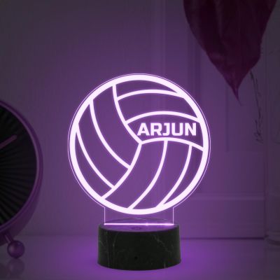 3D Illusion Volleyball Night Lamp with Multicolored Light Customized with Name Birthday Gift for Volleyball Lovers, Sports Fans
