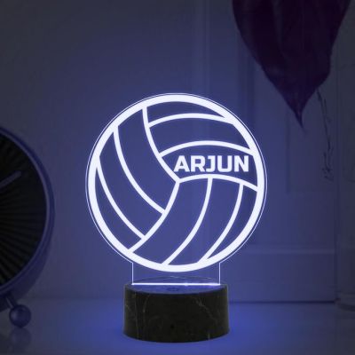3D Illusion Volleyball Night Lamp with Multicolored Light Customized with Name Birthday Gift for Volleyball Lovers, Sports Fans