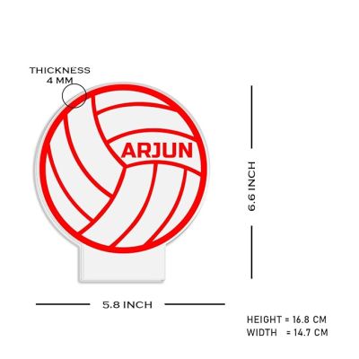 3D Illusion Volleyball Night Lamp with Multicolored Light Customized with Name Birthday Gift for Volleyball Lovers, Sports Fans