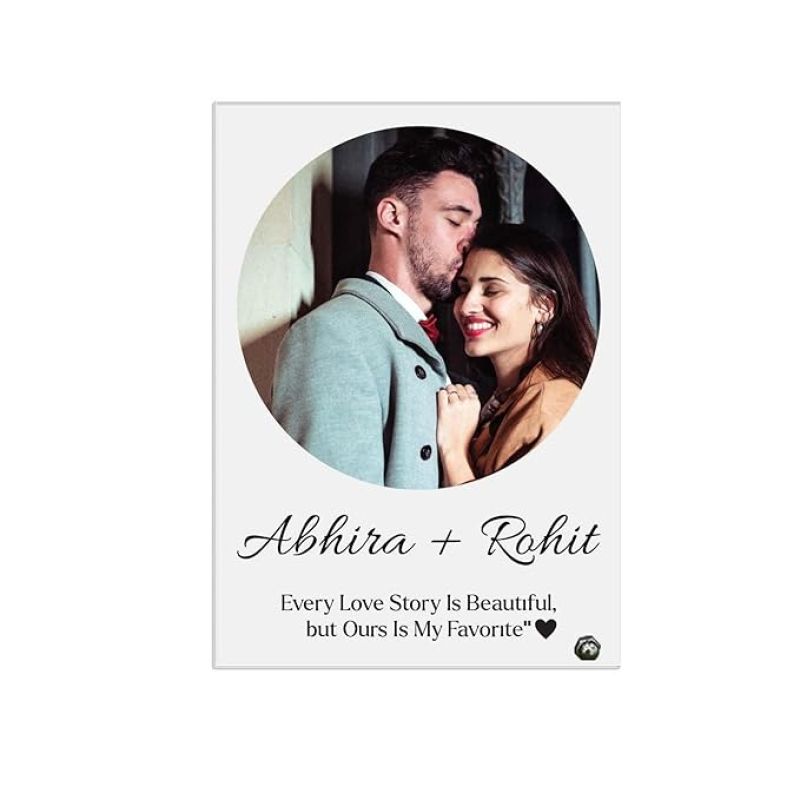 Personalized Couple Acrylic Photo Frame Customized Photo & Name Birthday Gift For Wife, Girlfriend, Friends Gift for Valentines Day, Anniversary & Wedding