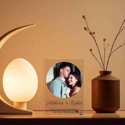 Personalized Couple Acrylic Photo Frame Customized Photo & Name Birthday Gift For Wife, Girlfriend, Friends Gift for Valentines Day, Anniversary & Wedding