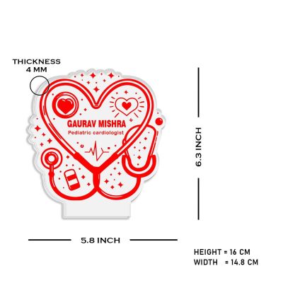 Pediatric Cardiologist Doctor Night Lamp with Automatic Color Changing Light Customized with Name Gift for Cardiologist Future Doctor Clinic Decor