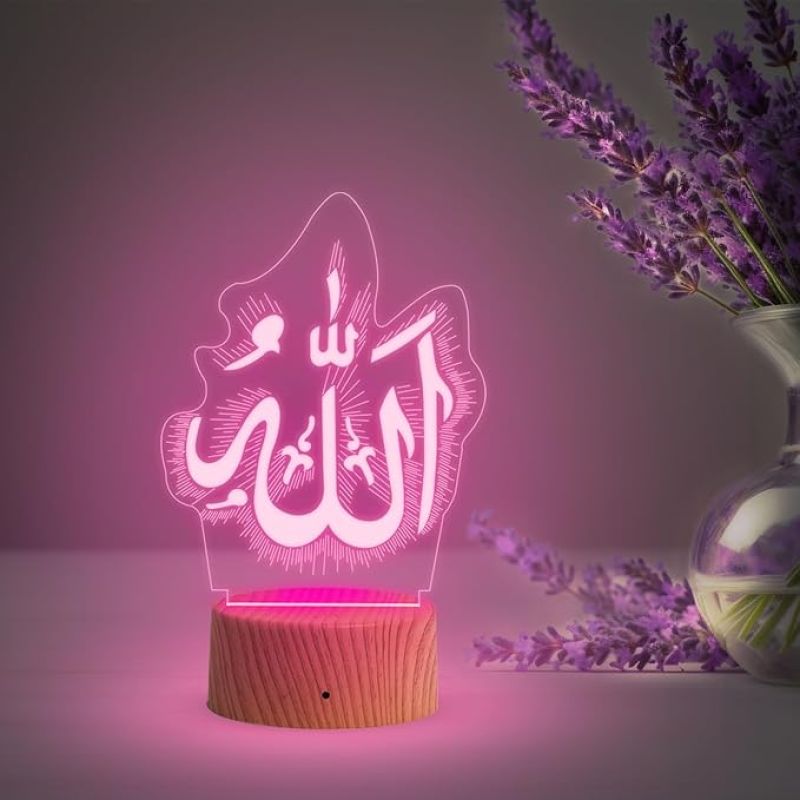 3D Illusion Eid Night Light with Multicolored Light Gift for Eid Mubarak & Ramadan Kareem Gift for Muslim Friend