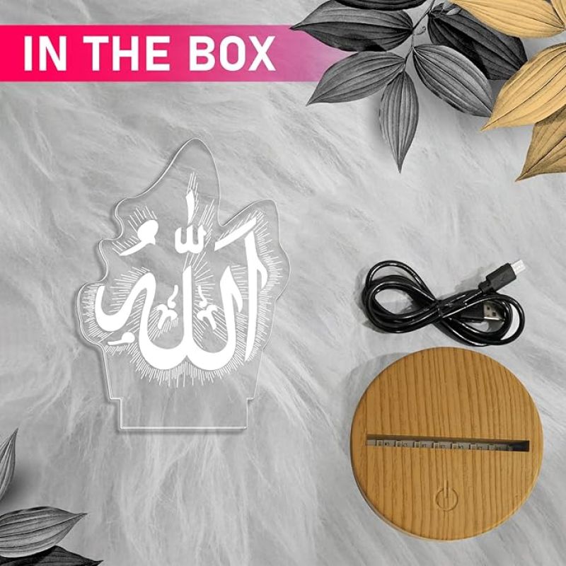 3D Illusion Eid Night Light with Multicolored Light Gift for Eid Mubarak & Ramadan Kareem Gift for Muslim Friend