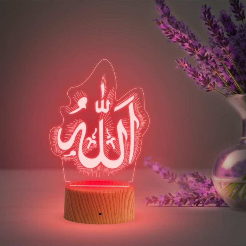 3D Illusion Eid Night Light with Multicolored Light Gift for Eid Mubarak & Ramadan Kareem Gift for Muslim Friend