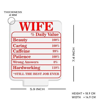 Wife Daily Value Night Lamp with Warm White Light Birthday Gift for Wife from Husband Express Love for Wife