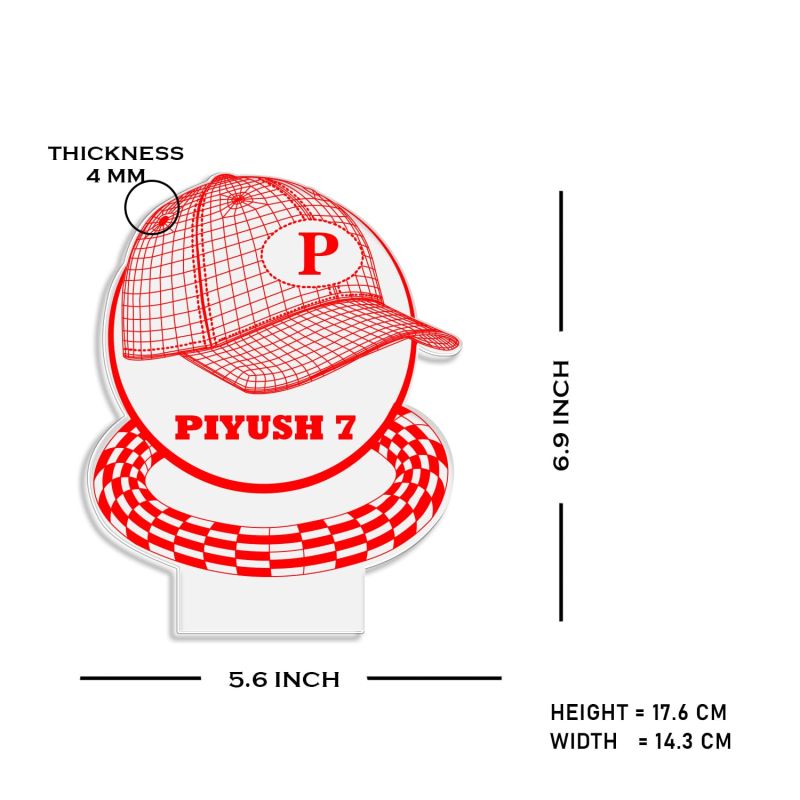 3D Illusion Baseball Cap Night Lamp with Multicolored Light Customized with Name Birthday Gift for Baseball Player, Lovers Gift for Sport Lover