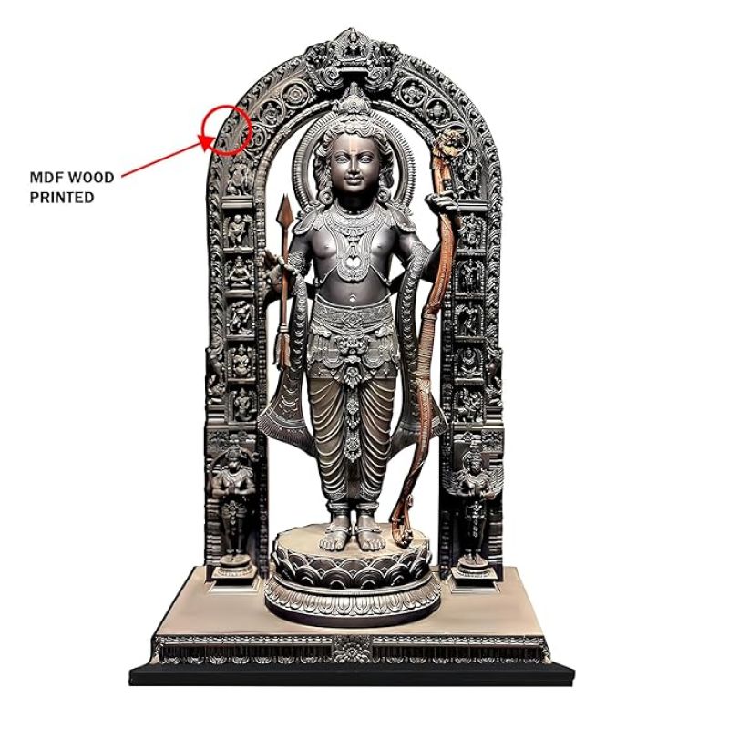 Ram Lalla Ayodhya Mandir MDF Cutout Festival Gift for Friend Mandir Home Decoration Showpiece Religious Gifts
