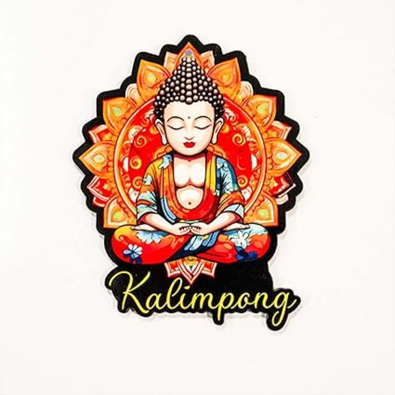 kalimpong 2 Buddha Wooden Fridge Magnet Refrigerator Whiteboard, Kitchen, and Office Decor Indian Souvenir Fridge Magnet