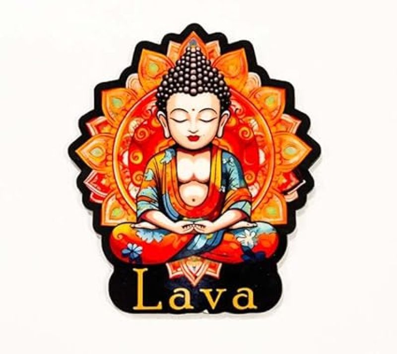 Lava 1 Buddha Wooden Fridge Magnet Refrigerator Whiteboard, Kitchen, and Office Decor Indian Souvenir Fridge Magnet