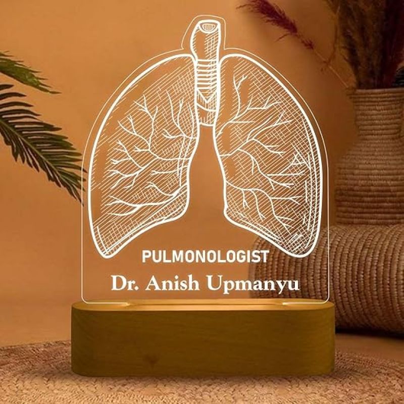 3D Illusion Pulmonologist Doctor Night Lamp with Warm White Light Customized with Name Birthday & Thankyou Gift for Doctor Gift for Future Doctor & Clinic Decor