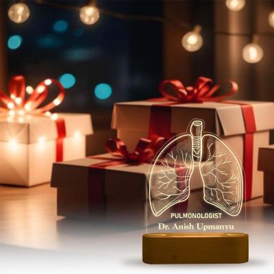 3D Illusion Pulmonologist Doctor Night Lamp with Warm White Light Customized with Name Birthday & Thankyou Gift for Doctor Gift for Future Doctor & Clinic Decor