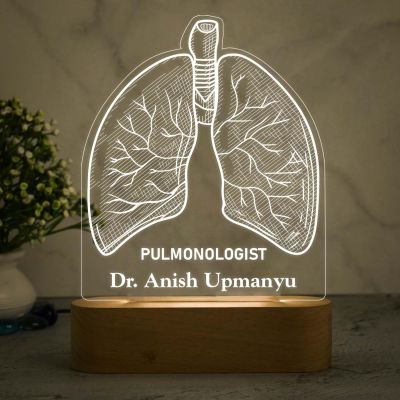 3D Illusion Pulmonologist Doctor Night Lamp with Warm White Light Customized with Name Birthday & Thankyou Gift for Doctor Gift for Future Doctor & Clinic Decor