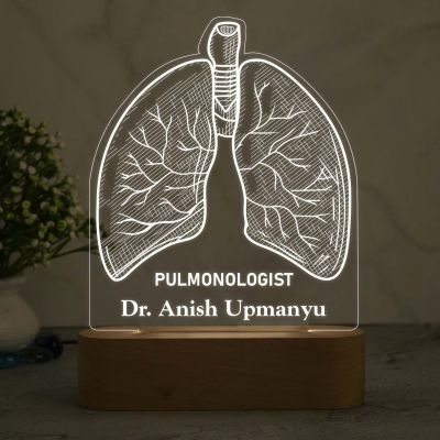 3D Illusion Pulmonologist Doctor Night Lamp with Warm White Light Customized with Name Birthday & Thankyou Gift for Doctor Gift for Future Doctor & Clinic Decor