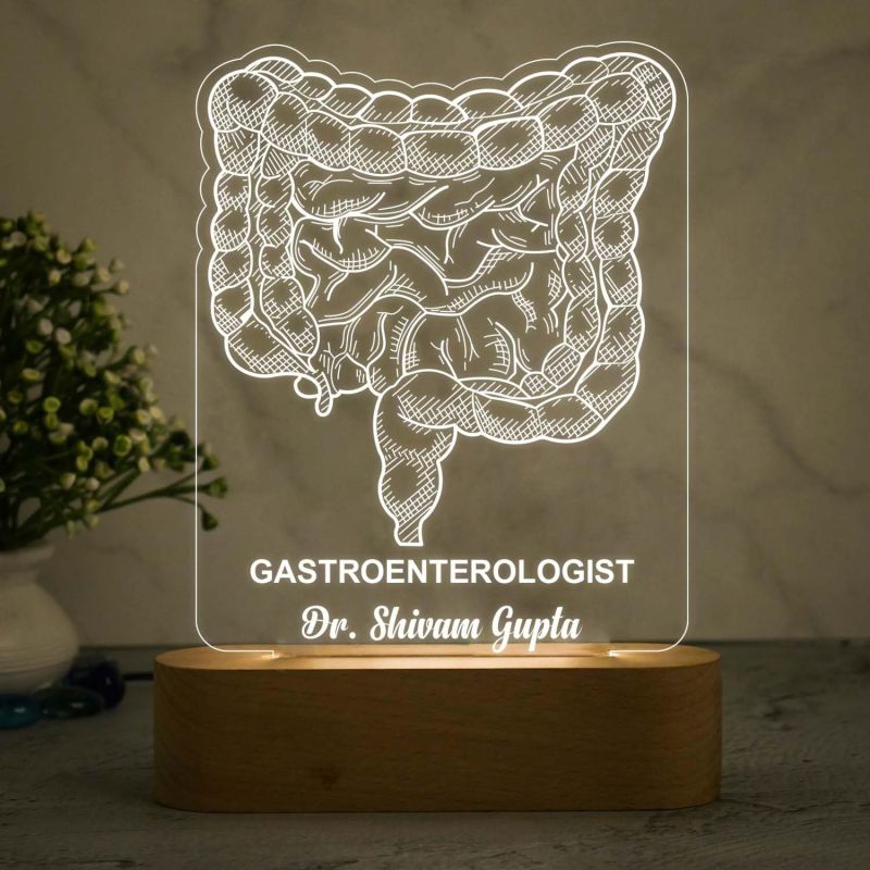 3D Illusion Gastroenterologist Doctor Night Lamp with Warm White Light Customized with Name Birthday & Thankyou Gift for Doctor Gift for Future Doctor & Clinic Decor