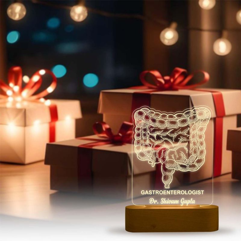 3D Illusion Gastroenterologist Doctor Night Lamp with Warm White Light Customized with Name Birthday & Thankyou Gift for Doctor Gift for Future Doctor & Clinic Decor