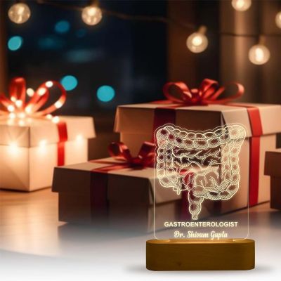 3D Illusion Gastroenterologist Doctor Night Lamp with Warm White Light Customized with Name Birthday & Thankyou Gift for Doctor Gift for Future Doctor & Clinic Decor