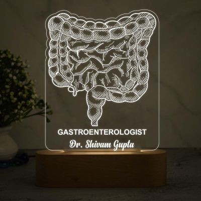 3D Illusion Gastroenterologist Doctor Night Lamp with Warm White Light Customized with Name Birthday & Thankyou Gift for Doctor Gift for Future Doctor & Clinic Decor