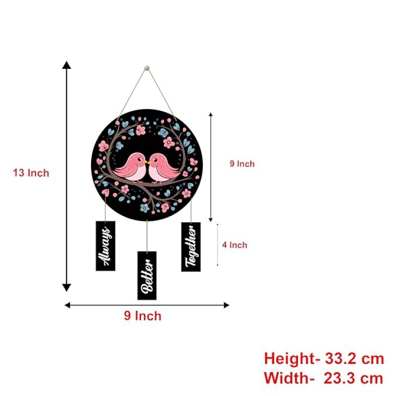 Always Better Together with Two Bird Wall Hanging Garden Balcony Office Cafe Decorative Stylish Artworks Wall Hanging Gift Item