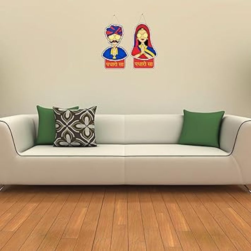 Padharo Sa Rajasthani Mdf Wall Hanging Bedroom, Home, Living Room Decoration Items Stylish Artworks Gift Item