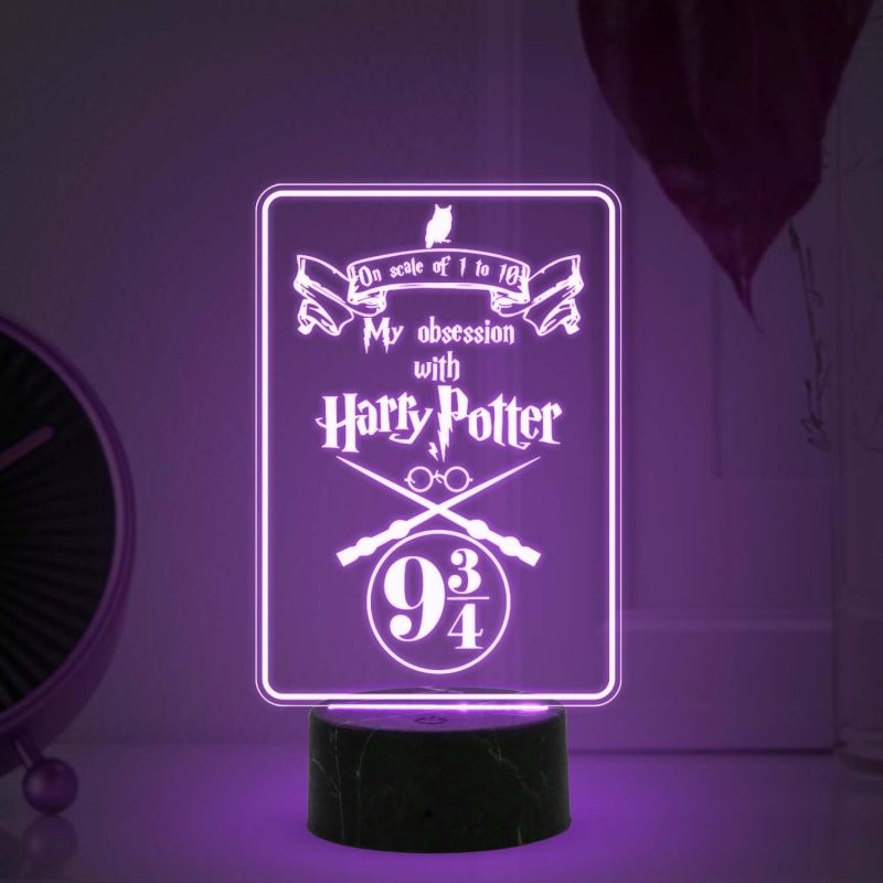 3D Illusion Harry Porter Night Lamp with Multicolored Light Birthday Gift for Kids