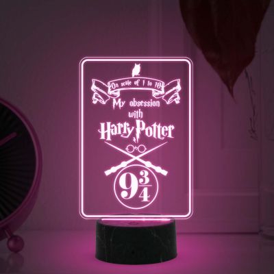 3D Illusion Harry Porter Night Lamp with Multicolored Light Birthday Gift for Kids