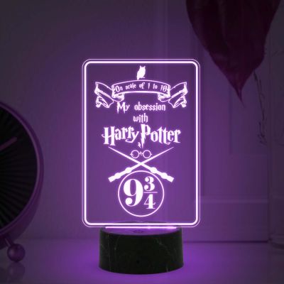 3D Illusion Harry Porter Night Lamp with Multicolored Light Birthday Gift for Kids