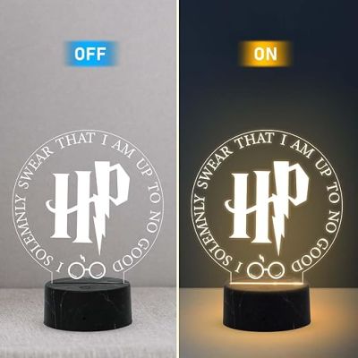 3D Illusion Harry Porter Night Lamp with Warm White Light Birthday Gift for Kids