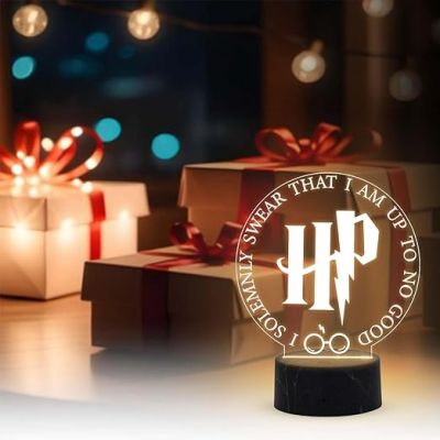 3D Illusion Harry Porter Night Lamp with Warm White Light Birthday Gift for Kids