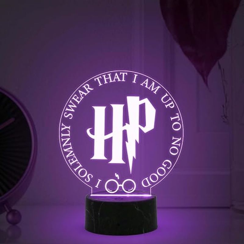 3D Illusion Harry Porter Night Lamp with Multicolored Light Birthday Gift for Kids
