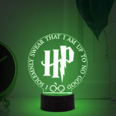 3D Illusion Harry Porter Night Lamp with Multicolored Light Birthday Gift for Kids