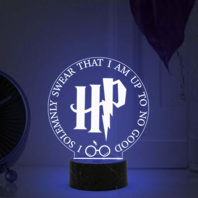 3D Illusion Harry Porter Night Lamp with Multicolored Light Birthday Gift for Kids
