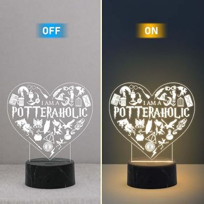 3D Illusion Harry Porter Night Lamp with Warm White Light Birthday Gift for Kids