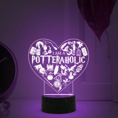 3D Illusion Harry Porter Night Lamp with Multicolored Light Birthday Gift for Kids